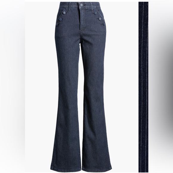 Wit & Wisdom Striped Jeans with Button Closure - Picture 4 of 10